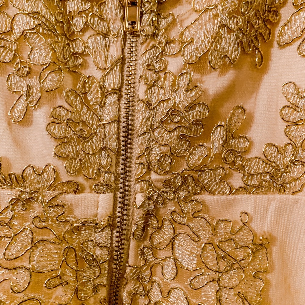 NWOT Cream and Gold Fashion Nova Dress - Picture 6 of 6